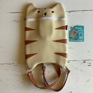 NWOT True ZOO Orange Tabby OLIVER Cat Neoprene Backpack